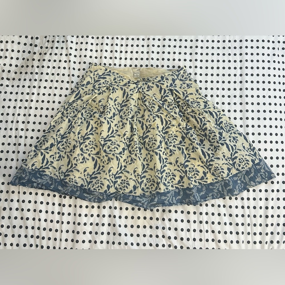 Anthropologie Odille pleated patterned skirt